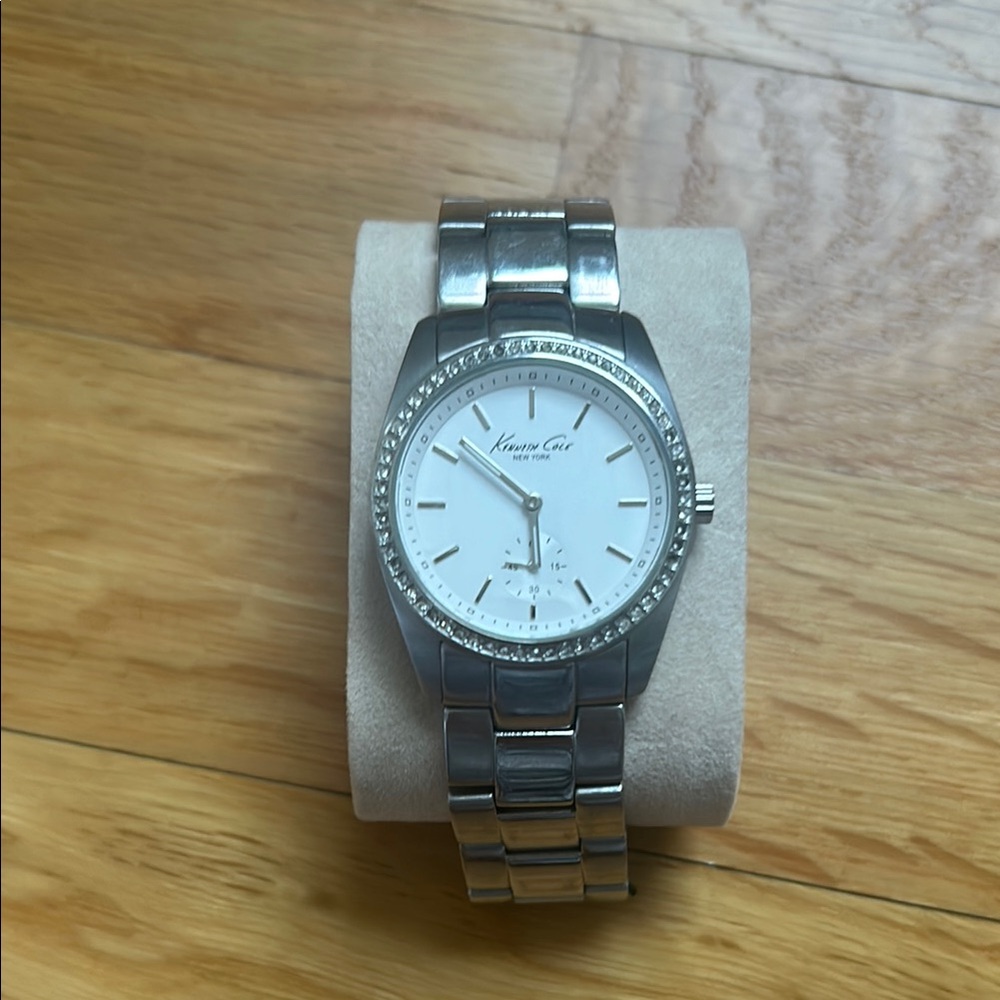 Silver Kenneth Cole Watch with White Dial
